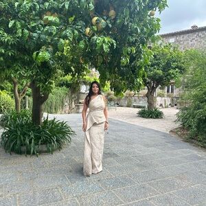 Elegant Cream One-Shoulder Gown